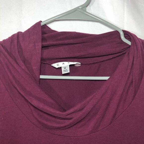 Cabi Long Sleeve Cowl Neck Maroon Blouse - Picture 4 of 13